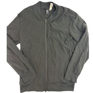 Adidas Mens Jacket Small‎ Black Bomber Full Zip Lightweight Patterned Athleisure